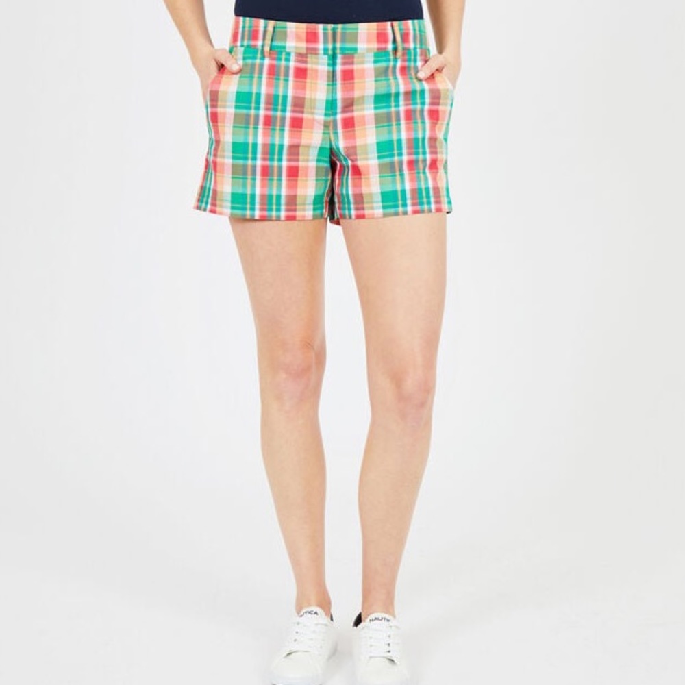 NAUTICA Madras Plaid Stretch Twill Shorts Size 10